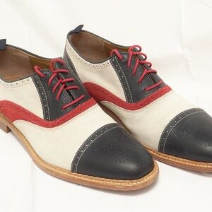 Men's Oxford Shoes in Black, Red, and Cream